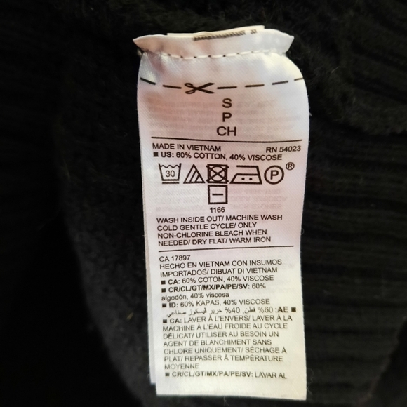 🛍 Old Navy Textured Cotton-blend Tunic Length Black Jack Knit Sweater Size S - Picture 8 of 9